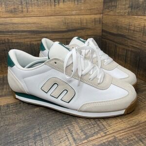 Etnies Lo-Cut II LS Mens 12 White Green Tan Suede Gum Sole Skate Sneakers